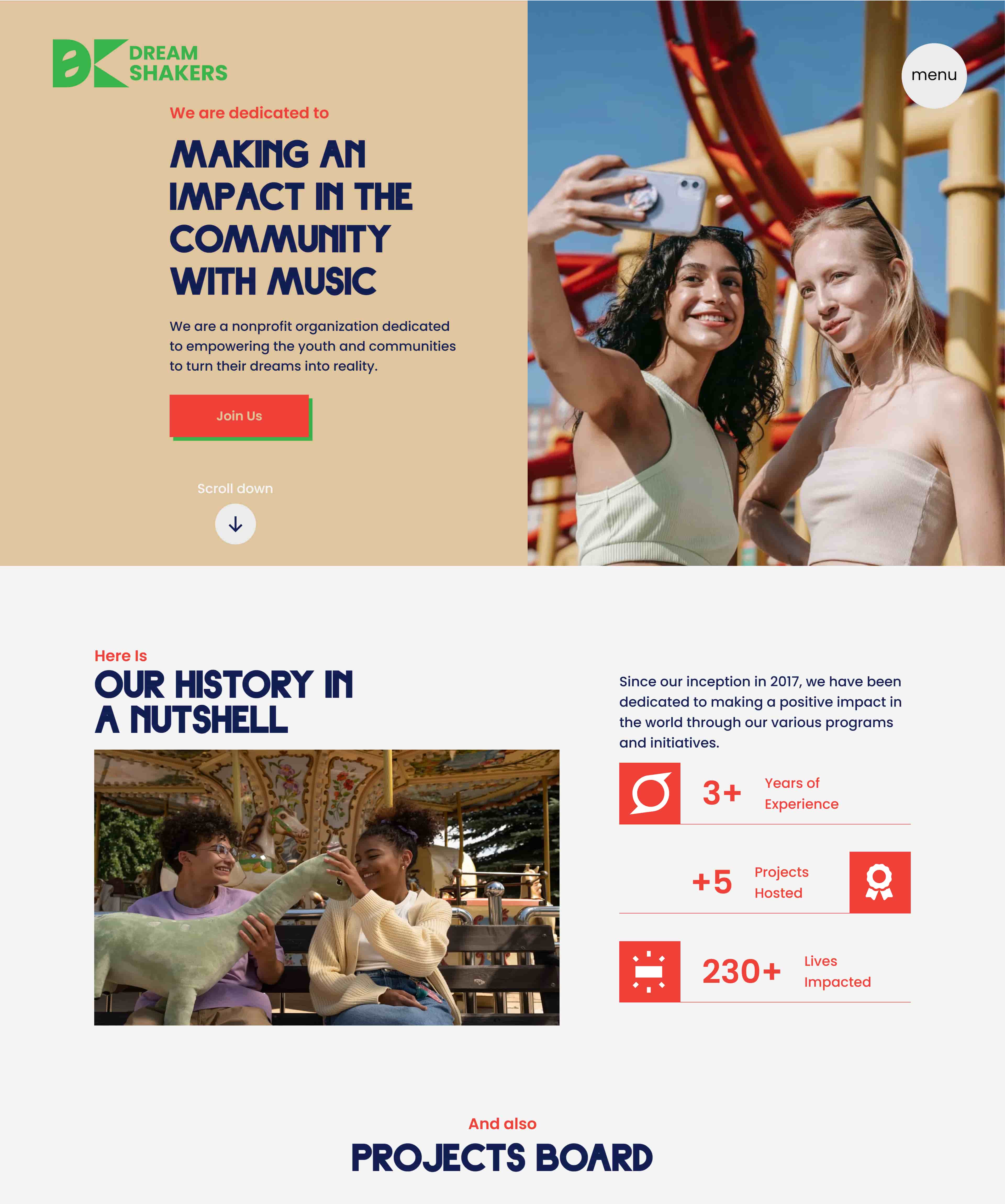 Realwebsdigital project called DreamShakers S.A